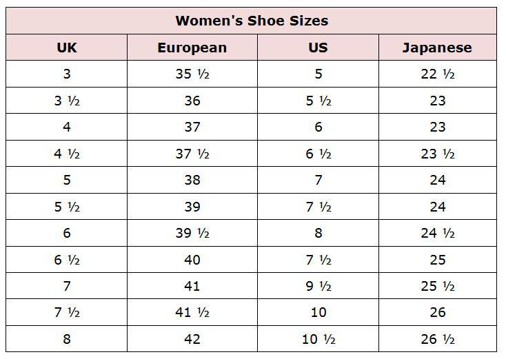 Convert europe shoes size to us