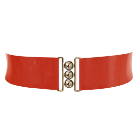 Atsuko Kudo Latex Clasp Belt  in Supatex Red