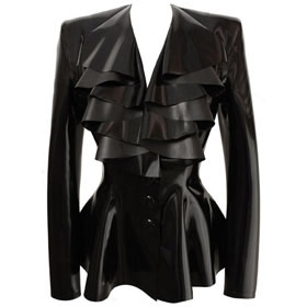 Atsuko Kudo Latex Crystal Suit Jacket in Supatex Black