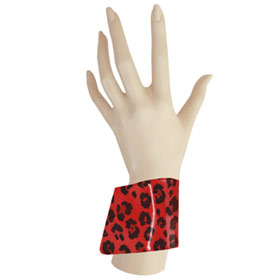 Atsuko Kudo Latex Cuffs in Supatex Red Leopard