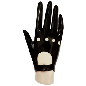 Atsuko Kudo Latex Driving Gloves in Black