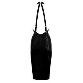 Atsuko Kudo Latex Encounter Open Back Pencil Dress in Supatex Black