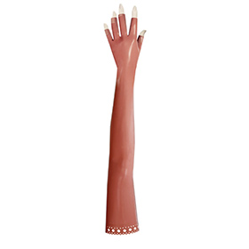 Atsuko Kudo Latex Finger Tipless Opera Gloves in Supatex Light Brown