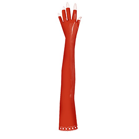 Atsuko Kudo Latex Finger Tipless Opera Gloves in Supatex Red