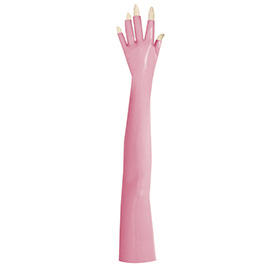 Atsuko Kudo Latex Finger Tipless Opera Gloves in Semi-Trans Lilac