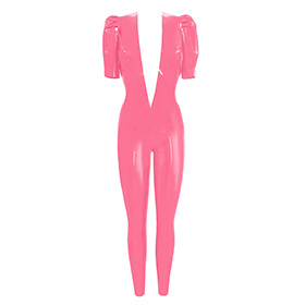 Atsuko Kudo ラテックス ジェシカ キャットスーツ in Vibrant Bright Pink | アツコクドウ