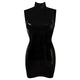 Atsuko Kudo Latex Sleeveless Joy Mini Dress in supatex black