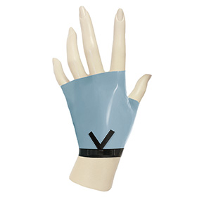 Atsuko Kudo Latex Knuckle Gloves in Supatex Light Blue