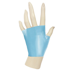 Atsuko Kudo Latex Knuckle Gloves in Supatex Light Blue