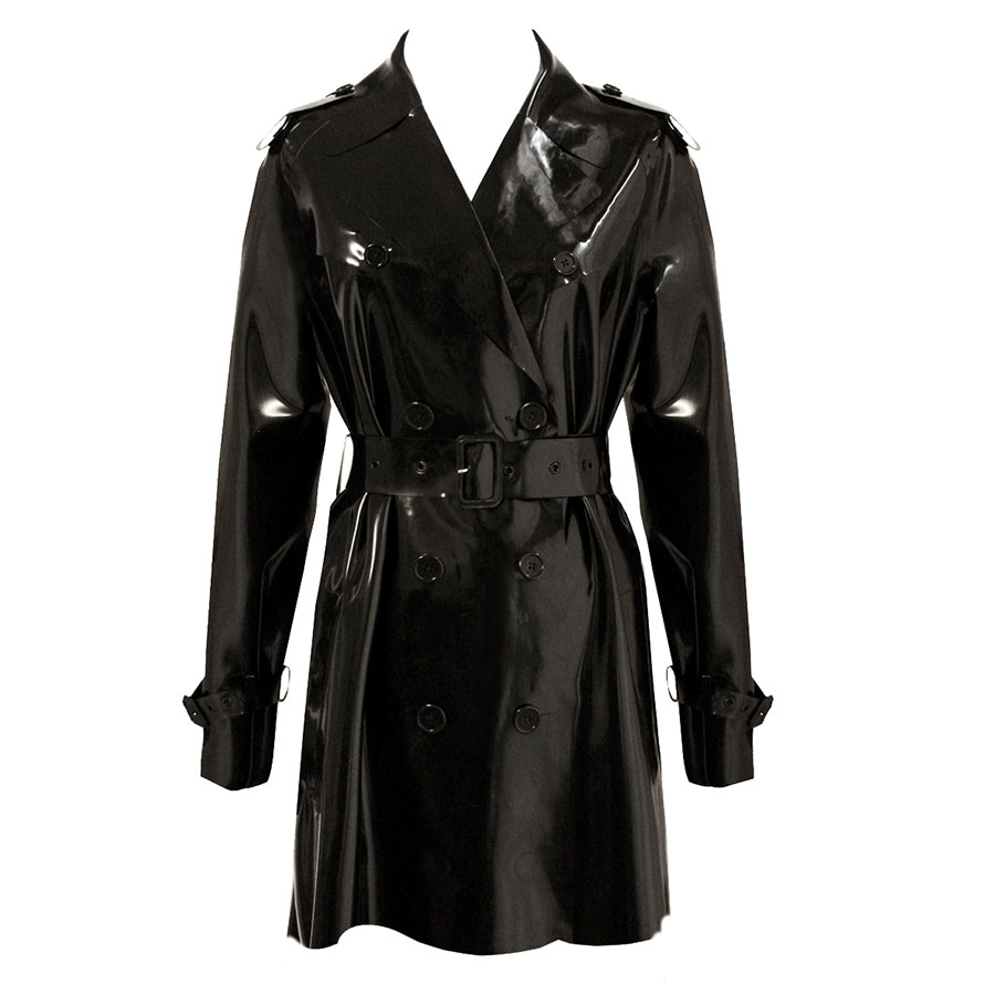 Couture Latex Midi Trench Coat Atsuko Kudo