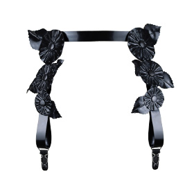 Atsuko Kudo Latex Nadia Suspender Belt in Supatex Black