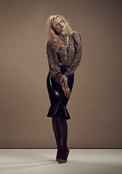 Shop for Atsuko Kudo latex Mini Kick Hem Skirt