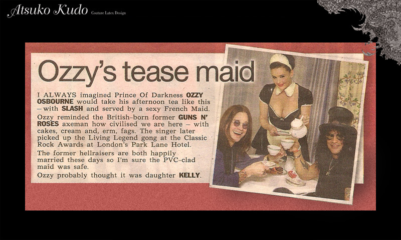Atsuko Kudo Couture Latex featured in the Sun