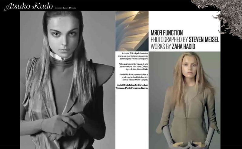 Atsuko Kudo Couture Latex featured in Vogue Italy